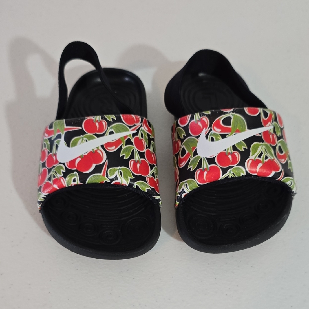 Nike Kids Cherry Print Sandals - Black and Red